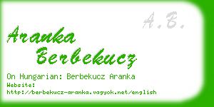 aranka berbekucz business card